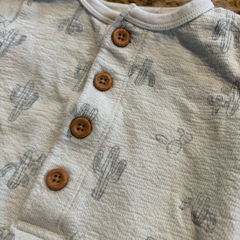Southwest Baby Rompers Mint Green Cactus & Black “Howdy” Spring Summer Lot 3-6mo - Picture 3 of 10